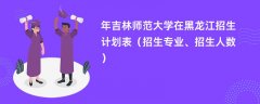 2024年吉林师范大学在黑龙江招生计划表（招生专业、招生人数）