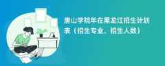 唐山学院2024年在黑龙江招生计划表（招生专业、招生人数）