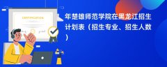 2024年楚雄师范学院在黑龙江招生计划表(招生专业、招生人数)