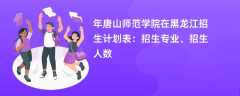 2024年唐山师范学院在黑龙江招生计划表：招生专业、招生人数