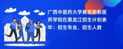 广西中医药大学赛恩斯新医药学院在黑龙江招生计划表2024年：招生专业、招生人数