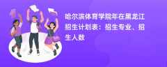 哈尔滨体育学院2024年在黑龙江招生计划表：招生专业、招生人数