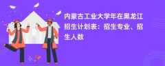 内蒙古工业大学2024年在黑龙江招生计划表：招生专业、招生人数