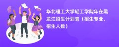 华北理工大学轻工学院2024年在黑龙江招生计划表(招生专业、招生人数)