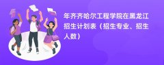 2024年齐齐哈尔工程学院在黑龙江招生计划表(招生专业、招生人数)