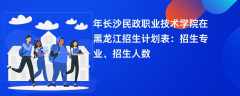 2024年长沙民政职业技术学院在黑龙江招生计划表：招生专业、招生人数