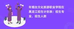 2024年烟台文化旅游职业学院在黑龙江招生计划表：招生专业、招生人数