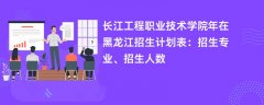 长江工程职业技术学院2024年在黑龙江招生计划表：招生专业、招生人数
