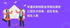 2024年重庆财经职业学院在黑龙江招生计划表：招生专业、招生人数