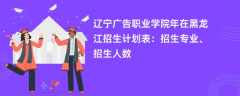 辽宁广告职业学院2024年在黑龙江招生计划表：招生专业、招生人数
