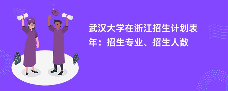 武汉大学在浙江招生计划表2024年：招生专业、招生人数
