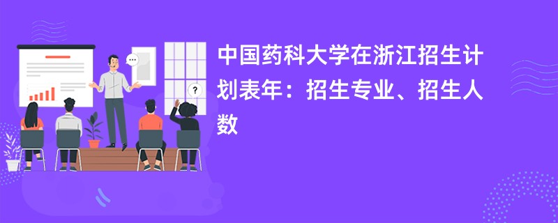 中国药科大学在浙江招生计划表2024年：招生专业、招生人数