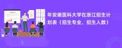 2024年安徽医科大学在浙江招生计划表（招生专业、招生人数）
