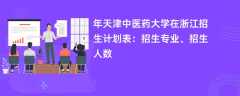 2024年天津中医药大学在浙江招生计划表：招生专业、招生人数