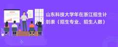 山东科技大学2024年在浙江招生计划表（招生专业、招生人数）