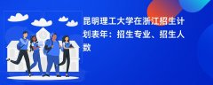 昆明理工大学在浙江招生计划表2024年:招生专业、招生人数