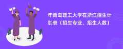 2024年青岛理工大学在浙江招生计划表（招生专业、招生人数）