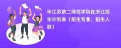 2024年江苏第二师范学院在浙江招生计划表（招生专业、招生人数）
