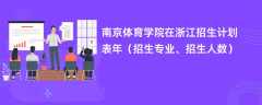 南京体育学院在浙江招生计划表2024年（招生专业、招生人数）