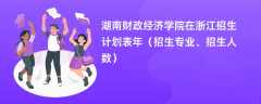 湖南财政经济学院在浙江招生计划表2024年（招生专业、招生人数）