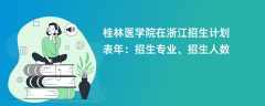 桂林医学院在浙江招生计划表2024年：招生专业、招生人数