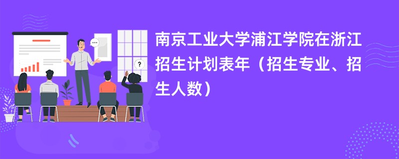 南京工业大学浦江学院在浙江招生计划表2024年（招生专业、招生人数）