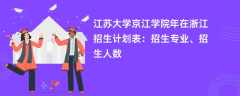 江苏大学京江学院2024年在浙江招生计划表：招生专业、招生人数