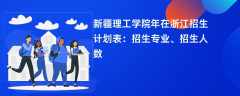 新疆理工学院2024年在浙江招生计划表：招生专业、招生人数