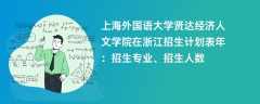 上海外国语大学贤达经济人文学院在浙江招生计划表2024年：招生专业、招生人数