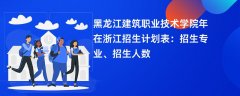黑龙江建筑职业技术学院2024年在浙江招生计划表：招生专业、招生人数
