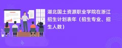 湖北国土资源职业学院在浙江招生计划表2024年(招生专业、招生人数)