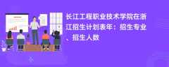 长江工程职业技术学院在浙江招生计划表2024年：招生专业、招生人数