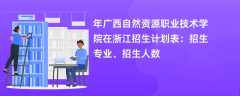 2024年广西自然资源职业技术学院在浙江招生计划表：招生专业、招生人数