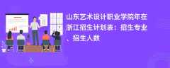 山东艺术设计职业学院2024年在浙江招生计划表：招生专业、招生人数