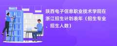 陕西电子信息职业技术学院在浙江招生计划表2024年（招生专业、招生人数）