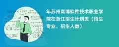 2024年苏州高博软件技术职业学院在浙江招生计划表（招生专业、招生人数）