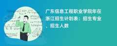 广东信息工程职业学院2024年在浙江招生计划表：招生专业、招生人数