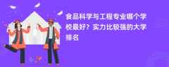 食品科学与工程专业大学排名一览表（2025最新排行榜）