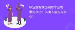 毕业就有铁饭碗的专业有哪些2025（6类入编定岗专业）