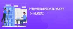 上海戏剧学院怎么样 好不好（什么档次）