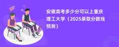 安徽高考多少分可以上重庆理工大学（2025录取分数线预测）