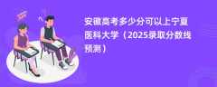 安徽高考多少分可以上宁夏医科大学（2025录取分数线预测）