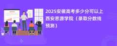2025安徽高考多少分可以上西安思源学院（录取分数线预测）