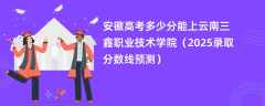 安徽高考多少分能上云南三鑫职业技术学院（2025录取分数线预测）
