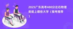 2025广东高考480分左右物理类能上哪些大学（报考推荐）