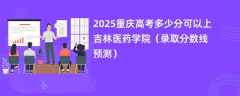 2025重庆高考多少分可以上吉林医药学院（录取分数线预测）