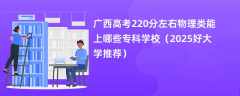 广西高考220分左右物理类能上哪些专科学校（2025好大学推荐）