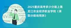 2025重庆高考多少分能上黑龙江农业经济职业学院（录取分数线预测）