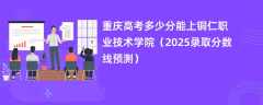 重庆高考多少分能上铜仁职业技术学院（2025录取分数线预测）