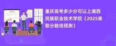 重庆高考多少分可以上湘西民族职业技术学院（2025录取分数线预测）